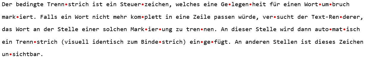Bedingte Trennstriche im CodeMirror Editor Bedingte Trennstriche im CodeMirror Editor